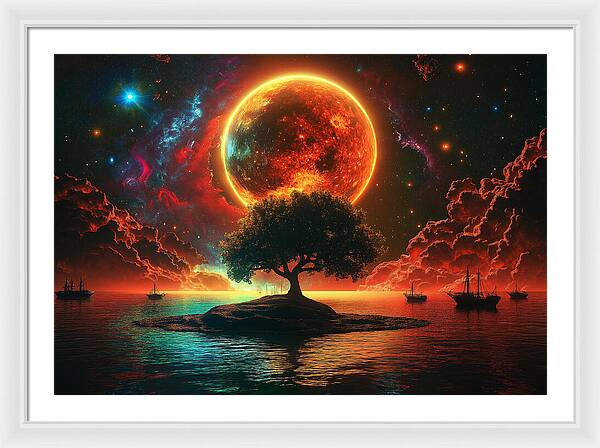 Voyage Under the Burning Sky - Framed Print