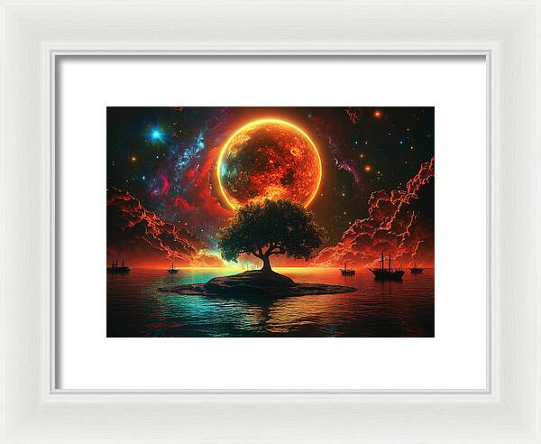 Voyage Under the Burning Sky - Framed Print