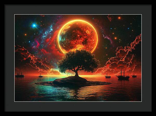 Voyage Under the Burning Sky - Framed Print