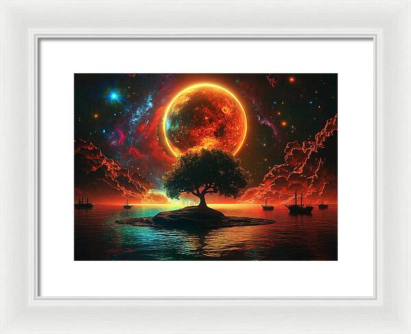 Voyage Under the Burning Sky - Framed Print