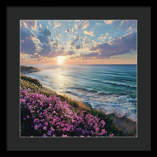 Where Flowers Meet the Sea - Framed Print