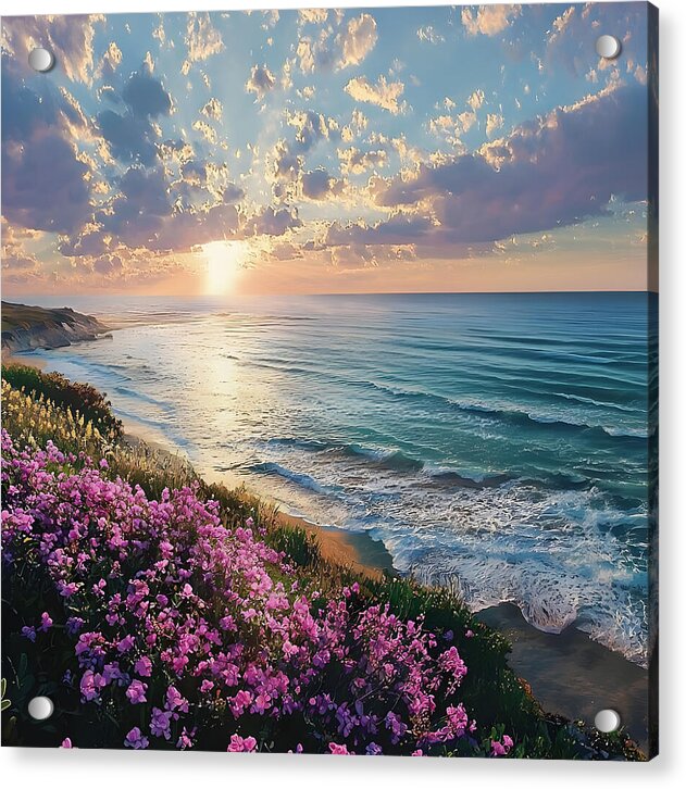 Where Flowers Meet the Sea - Acrylic Print