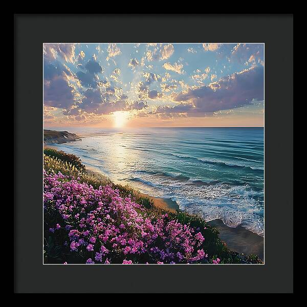 Where Flowers Meet the Sea - Framed Print