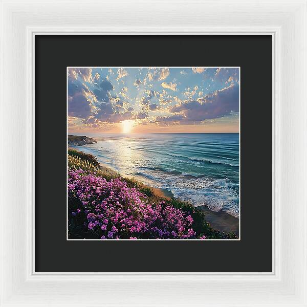 Where Flowers Meet the Sea - Framed Print