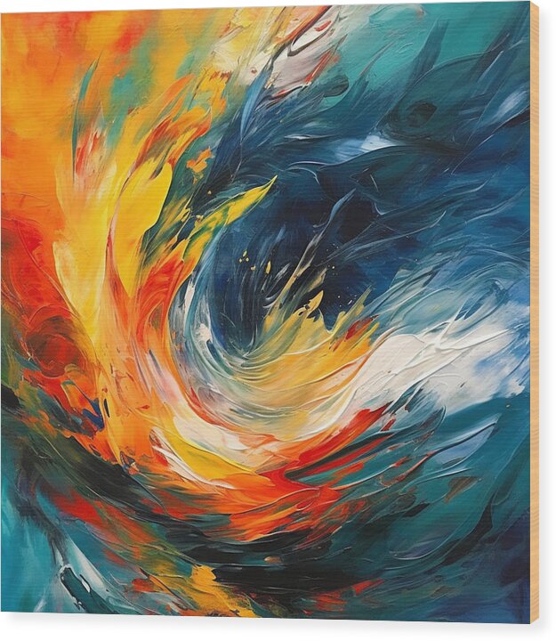 Whirlwind Color Burst - Wood Print