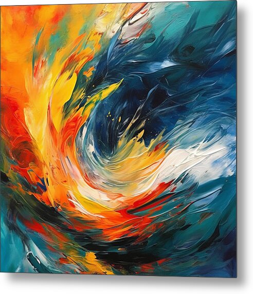 Whirlwind Color Burst - Metal Print