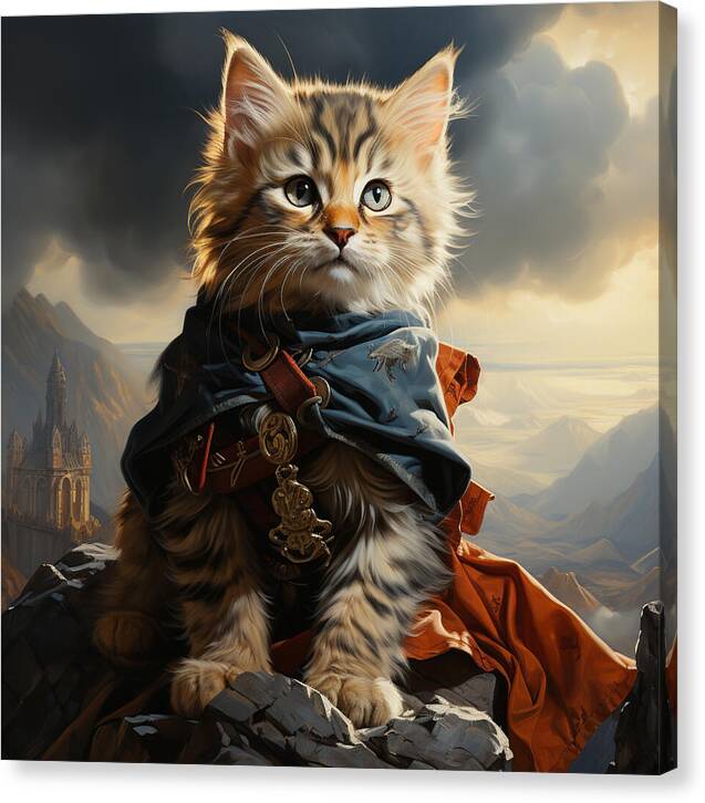 Whiskered Warrior - Canvas Print