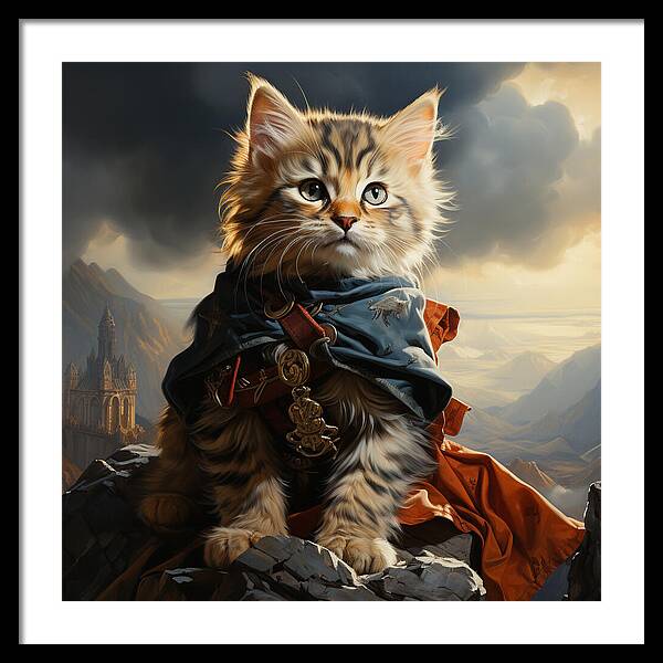 Whiskered Warrior - Framed Print