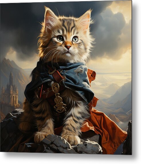 Whiskered Warrior - Metal Print