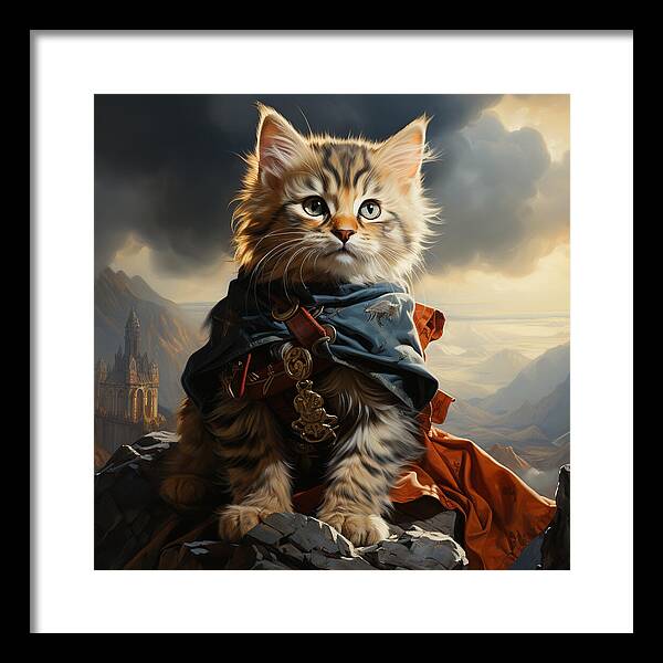 Whiskered Warrior - Framed Print