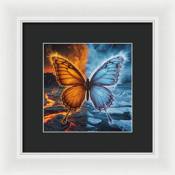 Wings of Fire and Frost - Framed Print