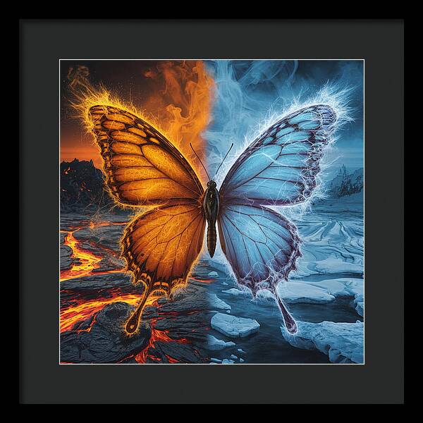 Wings of Fire and Frost - Framed Print