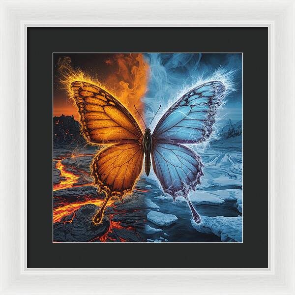 Wings of Fire and Frost - Framed Print