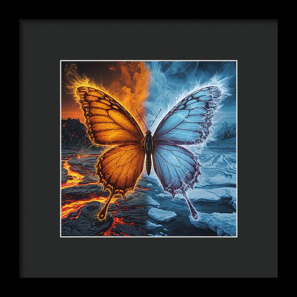 Wings of Fire and Frost - Framed Print