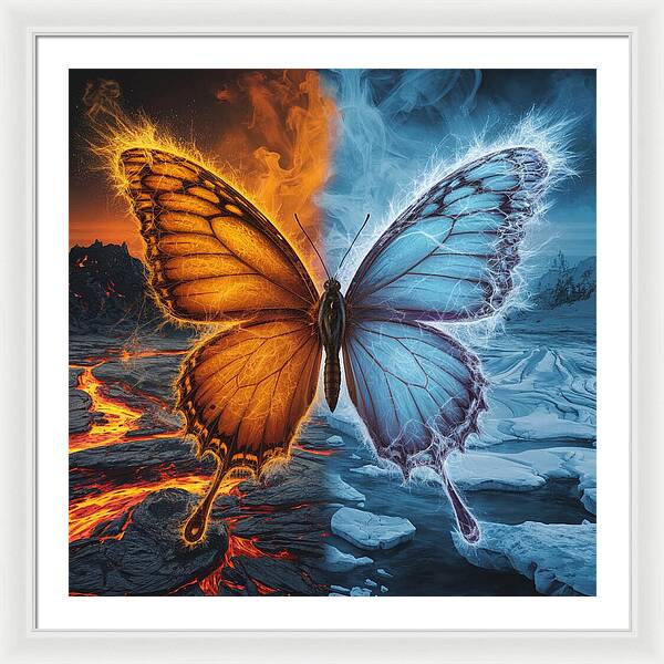 Wings of Fire and Frost - Framed Print