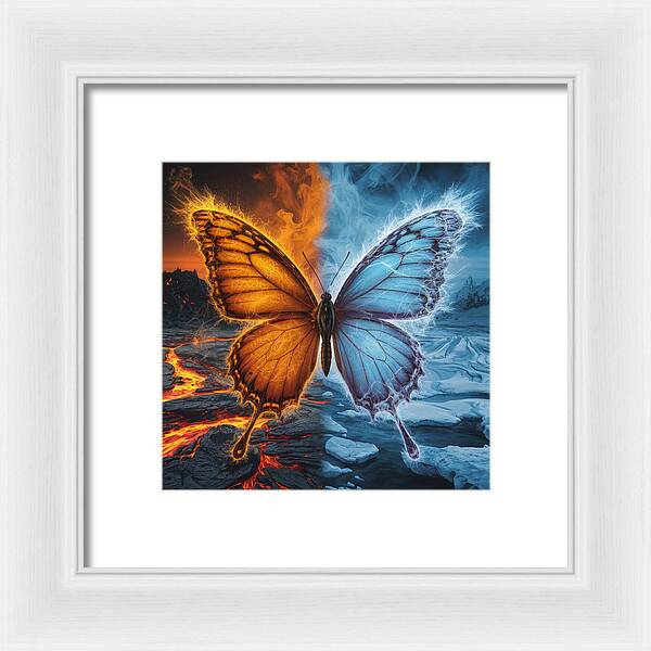 Wings of Fire and Frost - Framed Print