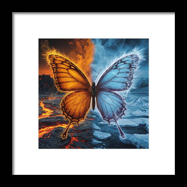 Wings of Fire and Frost - Framed Print