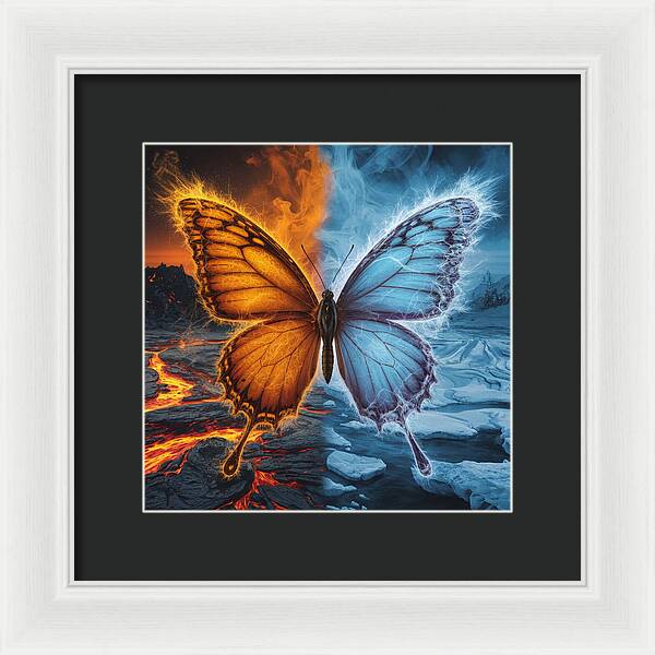 Wings of Fire and Frost - Framed Print