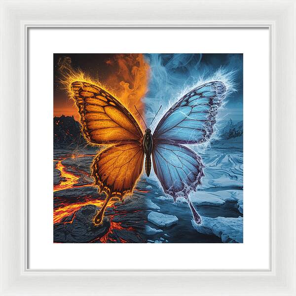 Wings of Fire and Frost - Framed Print