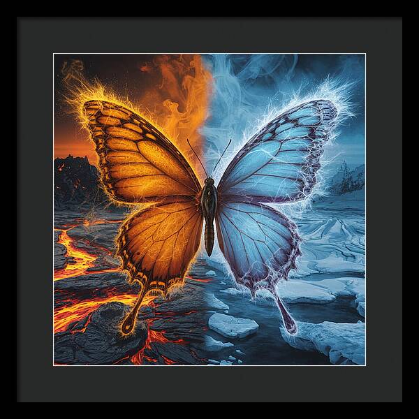 Wings of Fire and Frost - Framed Print