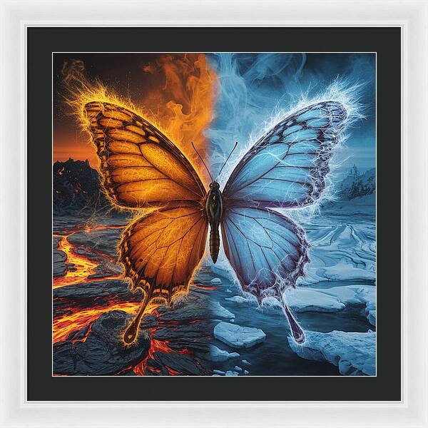 Wings of Fire and Frost - Framed Print