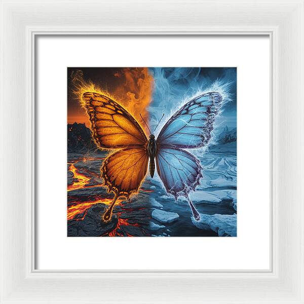 Wings of Fire and Frost - Framed Print