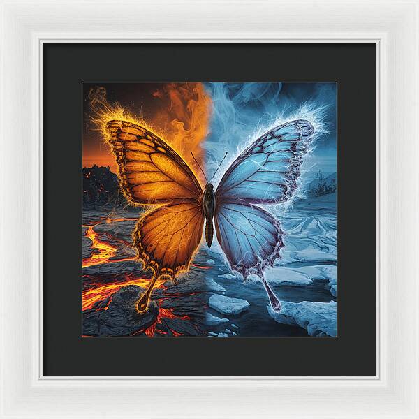 Wings of Fire and Frost - Framed Print