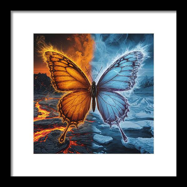 Wings of Fire and Frost - Framed Print