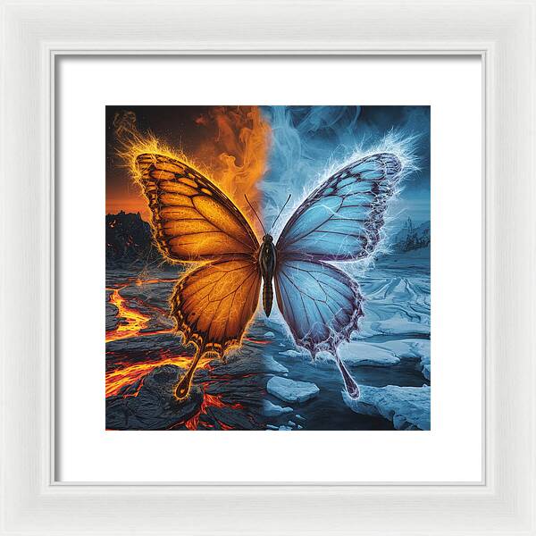 Wings of Fire and Frost - Framed Print