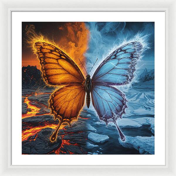 Wings of Fire and Frost - Framed Print