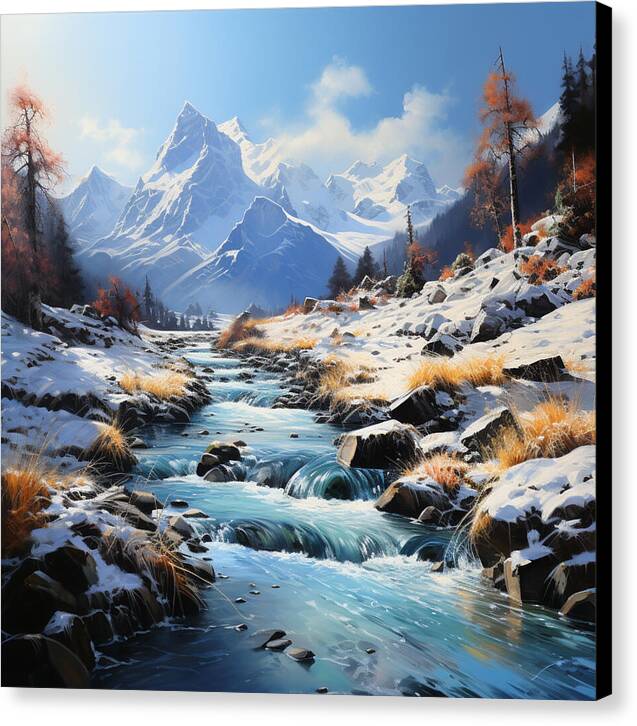 Winter Cascade - Canvas Print