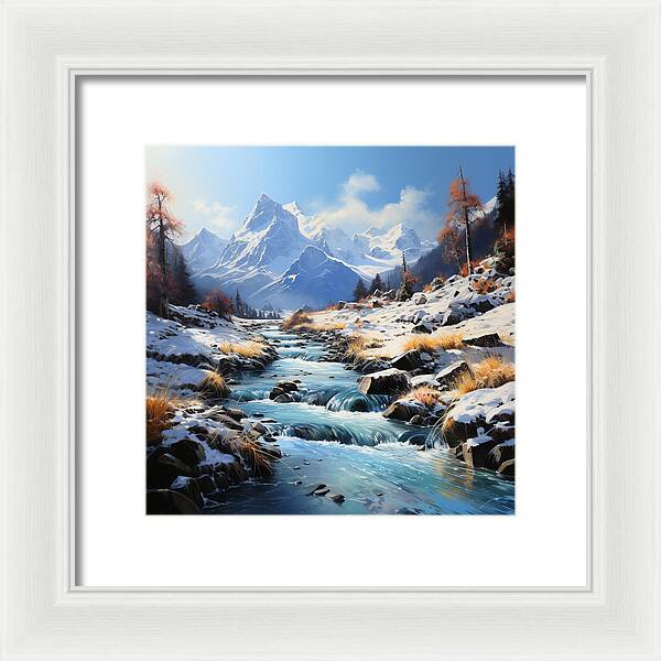 Winter Cascade - Framed Print