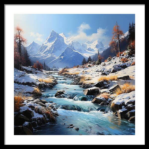 Winter Cascade - Framed Print