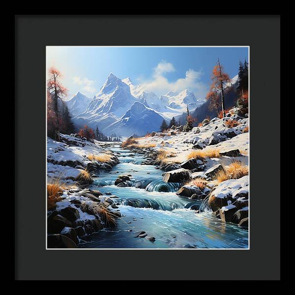 Winter Cascade - Framed Print