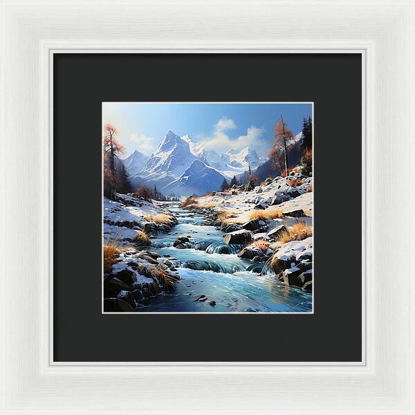 Winter Cascade - Framed Print