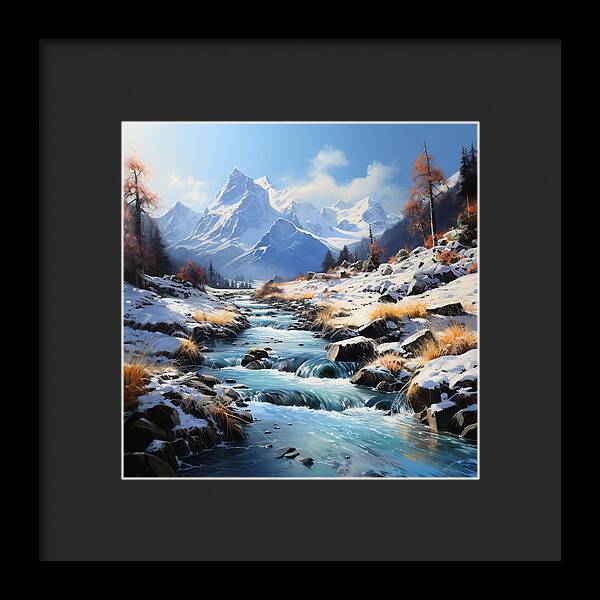 Winter Cascade - Framed Print