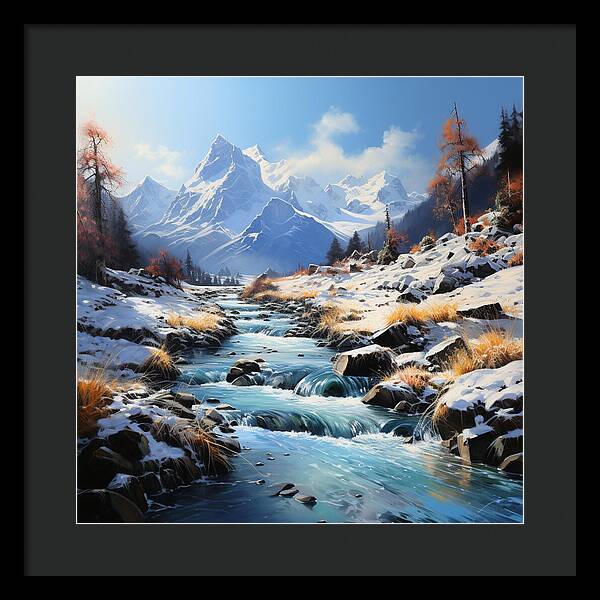 Winter Cascade - Framed Print