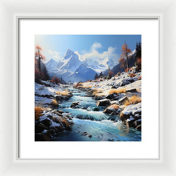 Winter Cascade - Framed Print