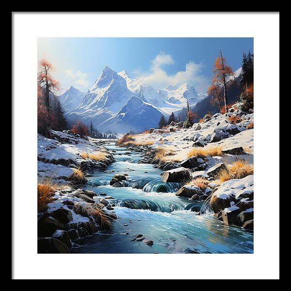 Winter Cascade - Framed Print