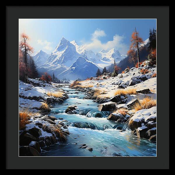 Winter Cascade - Framed Print