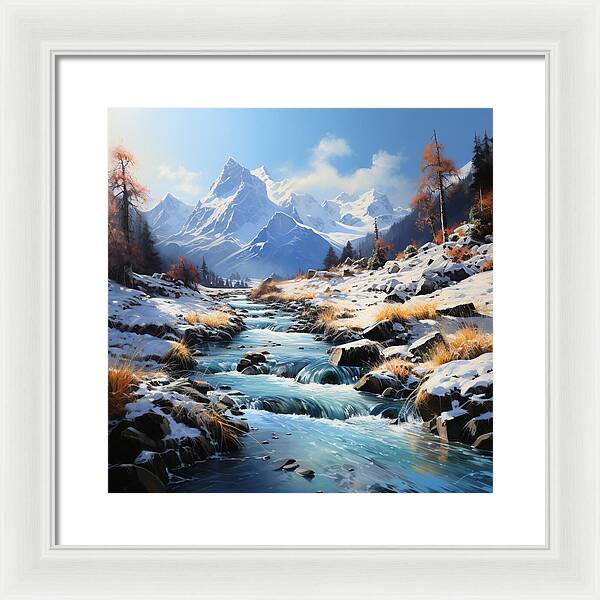 Winter Cascade - Framed Print