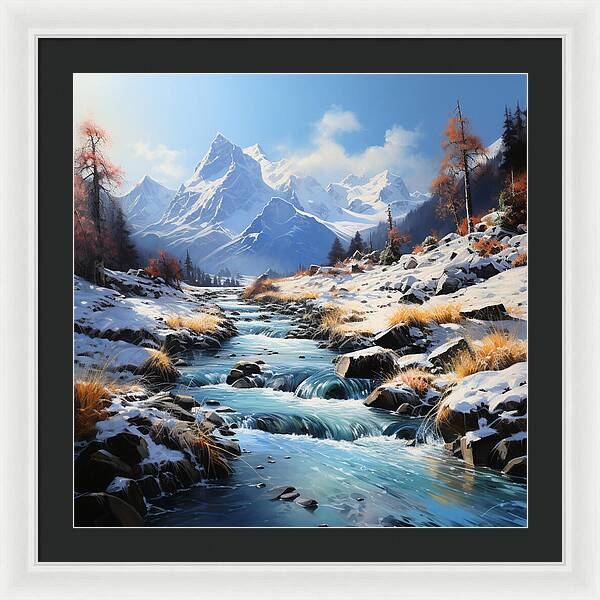 Winter Cascade - Framed Print