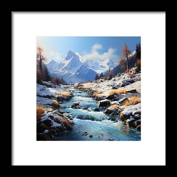 Winter Cascade - Framed Print