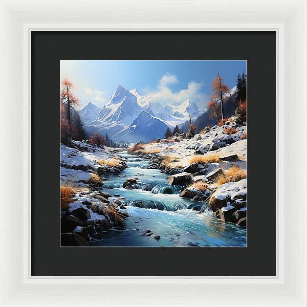 Winter Cascade - Framed Print