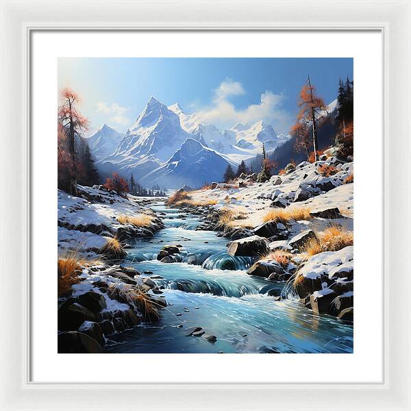 Winter Cascade - Framed Print