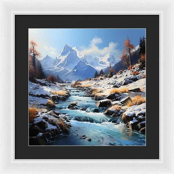 Winter Cascade - Framed Print