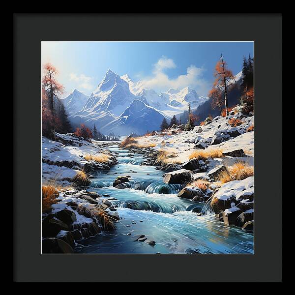 Winter Cascade - Framed Print