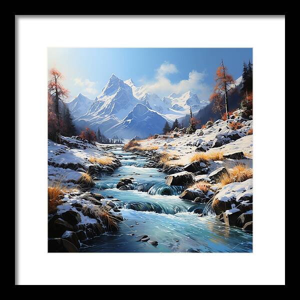 Winter Cascade - Framed Print