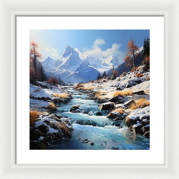 Winter Cascade - Framed Print