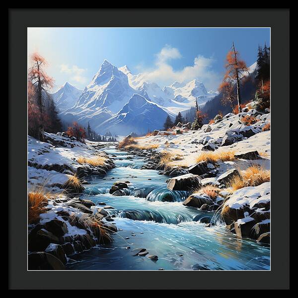 Winter Cascade - Framed Print